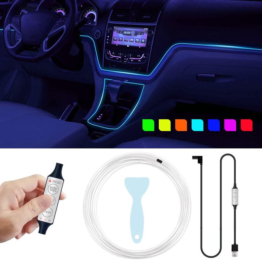 Tira de luz ambiente multifuncional 7 colores RGB para coches